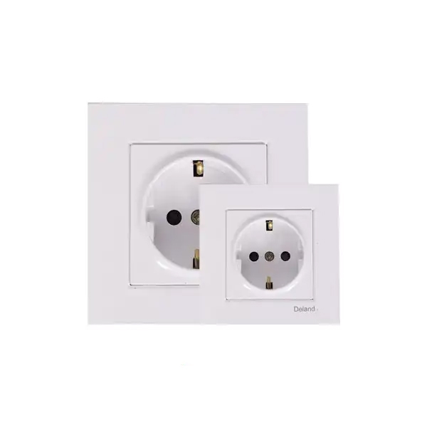 Deland Asa Model Grounded Power Socket with Durable Ceramic Core