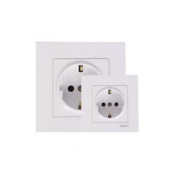 Deland Asa Model Grounded Power Socket with Durable Ceramic Core