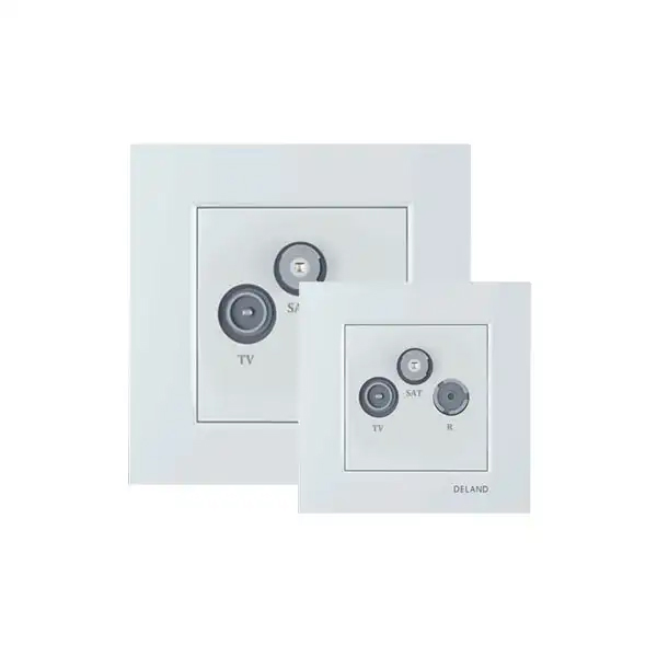 Deland Central Antenna Socket (Asa Model) | 3 Ports (Sat, TV, R), Flush-mount