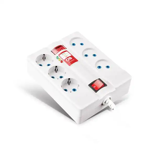 Part Electric 6-Outlet Surge Protector, Model 7381 | Voltage Display & National Standard Compliance