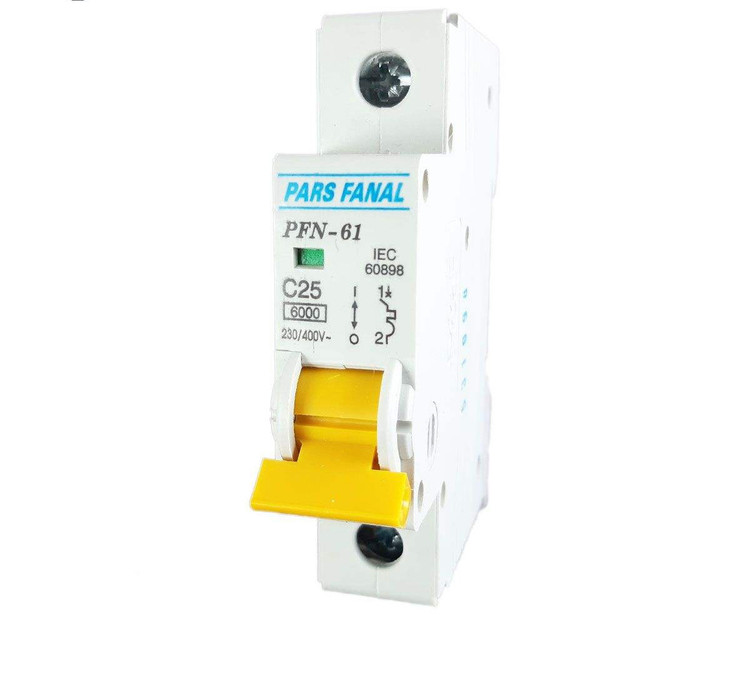 Buy Pars Fanal Single-Pole 25A Type C Miniature Circuit Breaker | 6kA Breaking Capacity