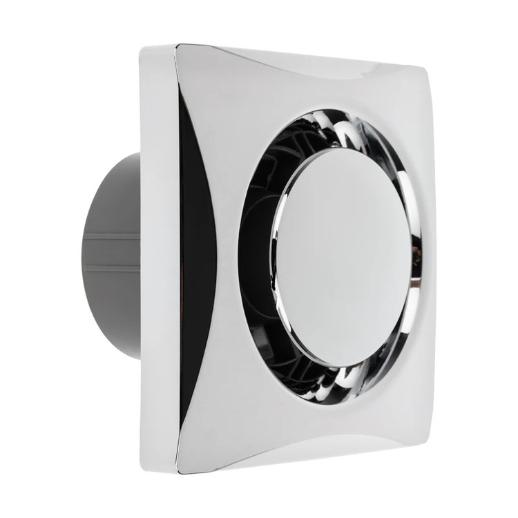 Airsoft Domestic Exhaust Fan, Model AD 10 S | 10 cm, 12W, Chrome Finish, Low-Noise
