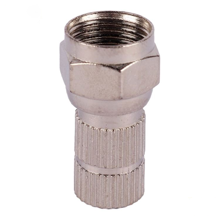 Silver F140 wrench-type antenna plug with washer | Waterproof and all copper