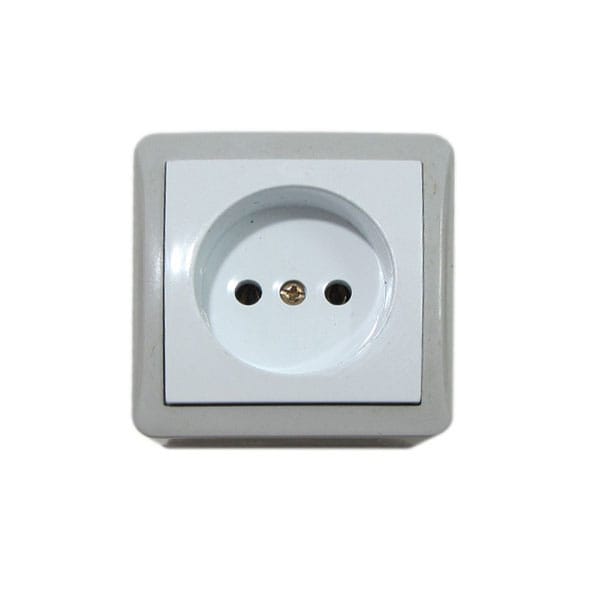 Part Electric "Shahab" Model Surface-Mounted Non-Grounded Socket with Polycarbonate Interior