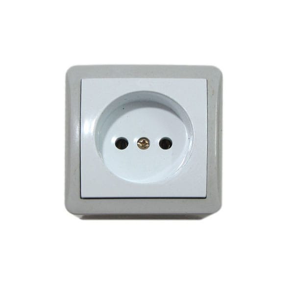 Part Electric "Shahab" Model Surface-Mounted Non-Grounded Socket with Polycarbonate Interior