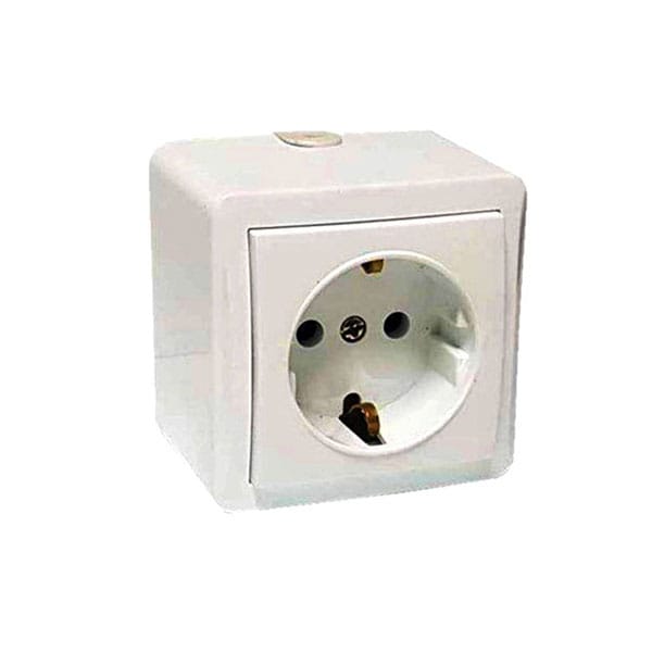 Part Electric "Shahab" Model Surface-Mounted Polycarbonate Socket with Earth Contact