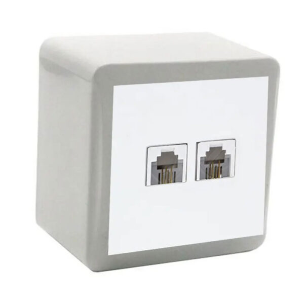 Part Electric Shahab Model Surface-Mounted Dual-Socket Telephone Outlet
